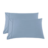 KENSINGTON 1200TC COTTON SHEET SET IN STRIPE-DOUBLE - CHAMBRAY(BLUE) - 45-Degree Angle