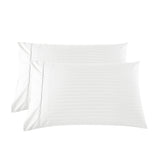 KENSINGTON 1200TC COTTON SHEET SET IN STRIPE-QUEEN - WHITE - Rear View