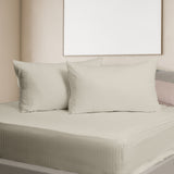 KENSINGTON 1200TC COTTON SHEET SET IN STRIPE-QUEEN - SAND - Side View