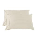 KENSINGTON 1200TC COTTON SHEET SET IN STRIPE-QUEEN - SAND - 45-Degree Angle