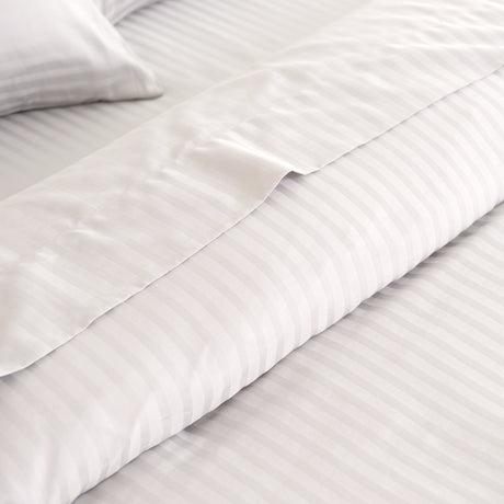 KENSINGTON 1200TC COTTON SHEET SET IN STRIPE-KING - WHITE-1951134850996113410