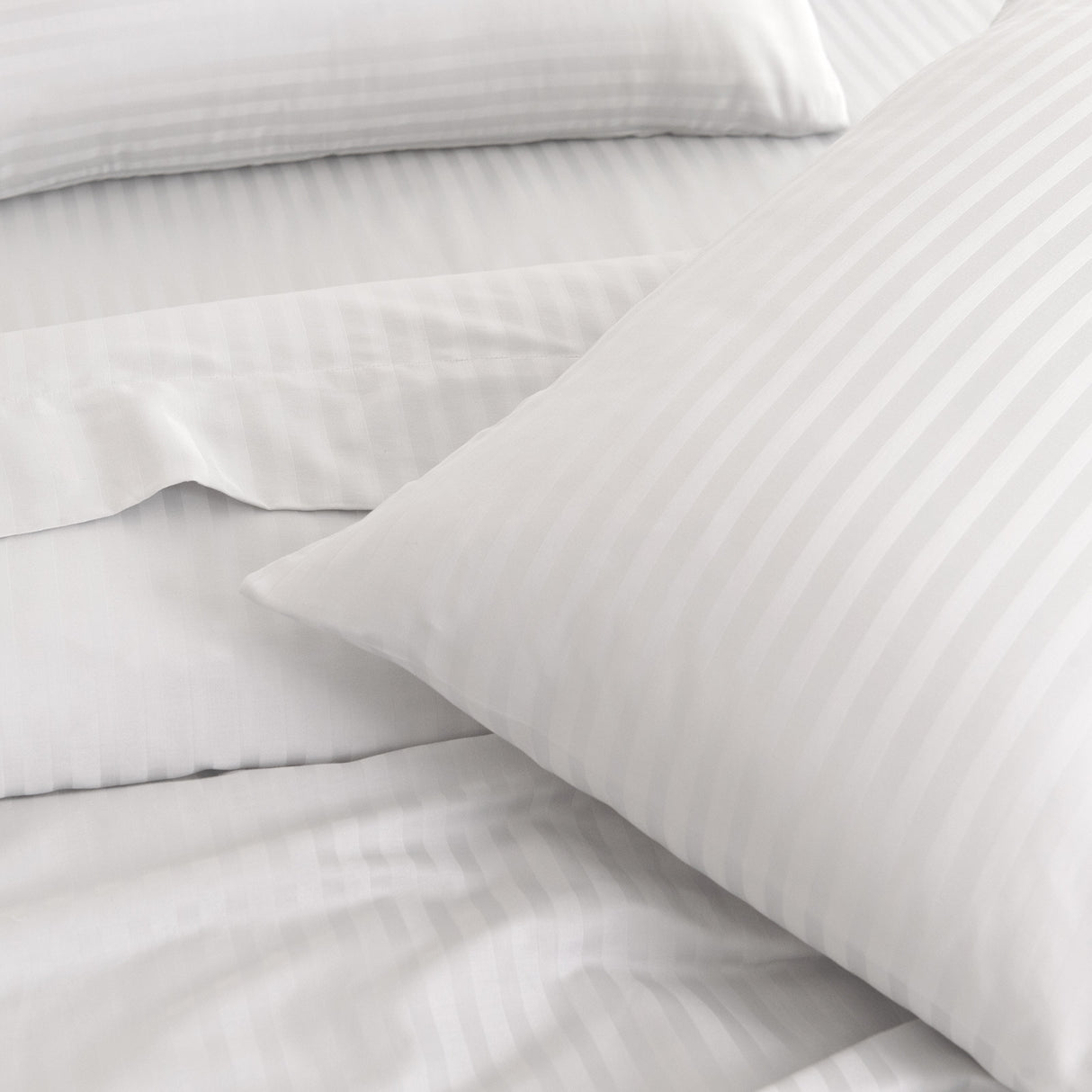 KENSINGTON 1200TC COTTON SHEET SET IN STRIPE-KING - WHITE-1951134850996113411