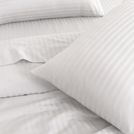 KENSINGTON 1200TC COTTON SHEET SET IN STRIPE-KING - WHITE-1951134850996113411