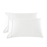 KENSINGTON 1200TC COTTON SHEET SET IN STRIPE-KING - WHITE - 45-Degree Angle