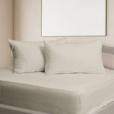 KENSINGTON 1200TC COTTON SHEET SET IN STRIPE-KING - SAND - Side View