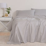 KENSINGTON 1200TC COTTON SHEET SET IN STRIPE- DOUBLE - SILVER (GREY)-1951134851369406465