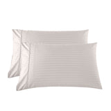 KENSINGTON 1200TC COTTON SHEET SET IN STRIPE- DOUBLE - SILVER (GREY) - 45-Degree Angle