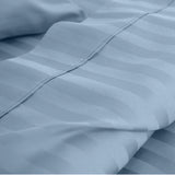 KENSINGTON 1200TC COTTON SHEET SET IN STRIPE-KING - CHAMBRAY (BLUE) - Front View