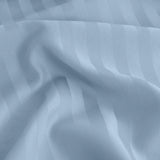 KENSINGTON 1200TC COTTON SHEET SET IN STRIPE-KING - CHAMBRAY (BLUE) - Rear View