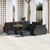 Garden Sofa Set with Cushion with Storage 13 pcs Black