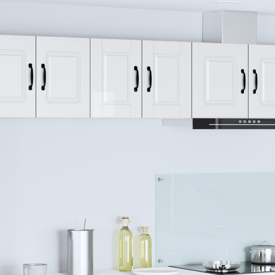 Wall Cabinet PORTO 2 pcs High Gloss White Engineered Wood