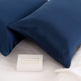 MULBERRY SILK PILLOW CASE TWIN PACK - SIZE: 51X76CM - NAVY - Side View