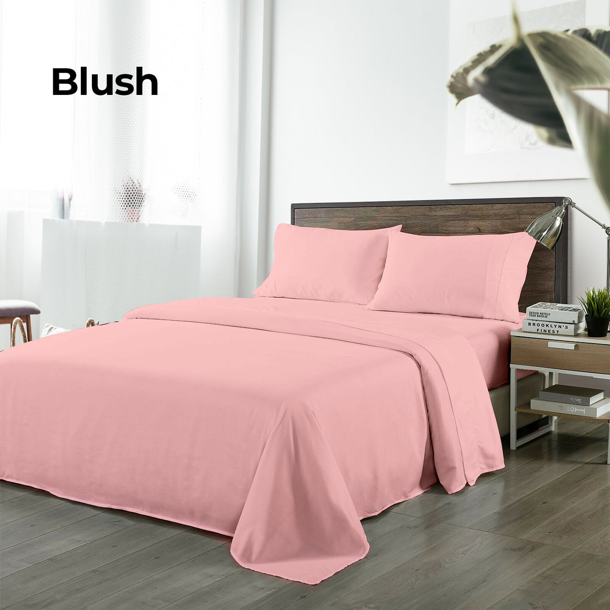 Royal Comfort Bamboo Blended Sheet Set Blush - Queen-1951134851948220420