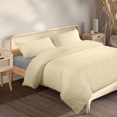 Royal Comfort Blended Bamboo Quilt Cover Sets -Dark Ivory-Double-1951134818922270720
