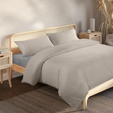 Royal Comfort Blended Bamboo Quilt Cover Sets -Warm Grey-Double-1951134819102625792
