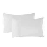 Royal Comfort Blended Bamboo Quilt Cover Sets -White-Queen - Top-Down View