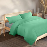 Royal Comfort Blended Bamboo Quilt Cover Sets -Green Mist-Queen - Close-Up Angle