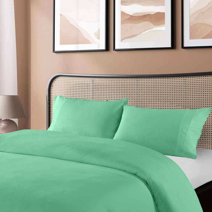 Royal Comfort Blended Bamboo Quilt Cover Sets -Green Mist-Queen-1951134820037955585