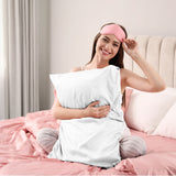 Pure Silk Pillow Case by Royal Comfort-White - Top-Down View