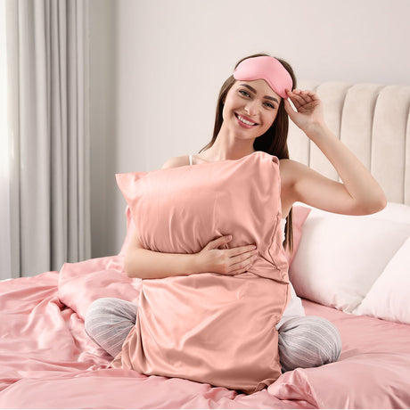 Pure Silk Pillow Case by Royal Comfort-Blush-1951134814153347076