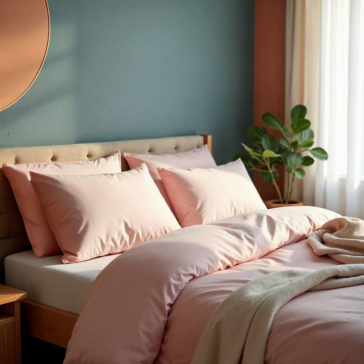Royal Comfort 1000TC Cotton Blend Quilt Cover Sets King Blush-1951134822688755713