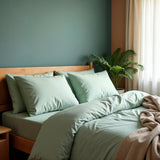 Royal Comfort 1000TC Cotton Blend Quilt Cover Set - King Green Mist