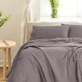 Royal Comfort - Balmain 1000TC Bamboo cotton Sheet Sets (Queen) - Dove - Rear View