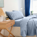 Royal Comfort - Balmain 1000TC Bamboo Cotton Sheet Set - Queen - Blue Fog - Front View
