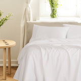 Royal Comfort - Balmain 1000TC Bamboo cotton Sheet Sets (King) - White - Rear View