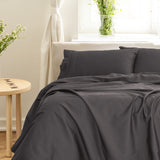Royal Comfort - Balmain 1000TC Bamboo cotton Sheet Sets (King) - Pewter - Rear View