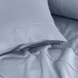 Royal Comfort - Balmain 1000TC Bamboo Cotton Sheet Set - King - Blue Fog - Top-Down View