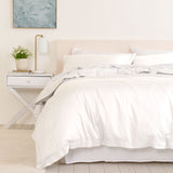 Royal Comfort - Balmain 1000TC Bamboo cotton Quilt Cover Sets (Queen) - White - Low Angle