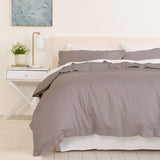 Royal Comfort - Balmain 1000TC Bamboo cotton Quilt Cover Sets (Queen) - Dove - Low Angle