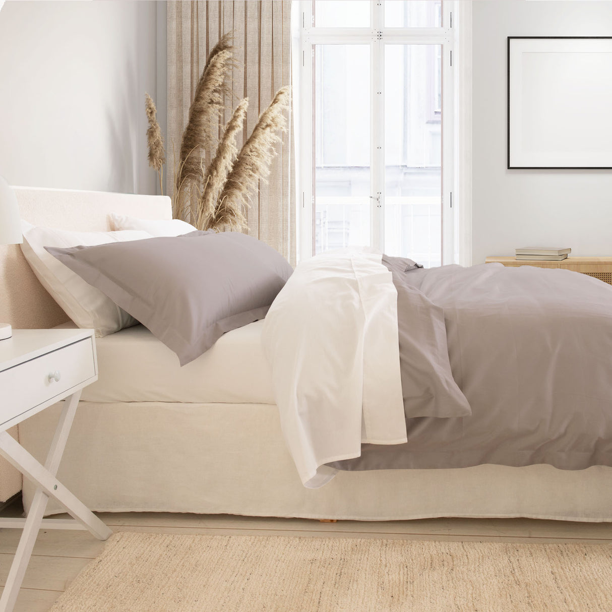 Royal Comfort - Balmain 1000TC Bamboo cotton Quilt Cover Sets (Queen) - Dove-1951134823460507650