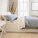 Royal Comfort - Balmain 1000TC Bamboo cotton Quilt Cover Sets (Queen) - Blue Fog-1951134823645057026
