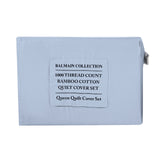 Royal Comfort - Balmain 1000TC Bamboo cotton Quilt Cover Sets (Queen) - Blue Fog - Close-Up Angle