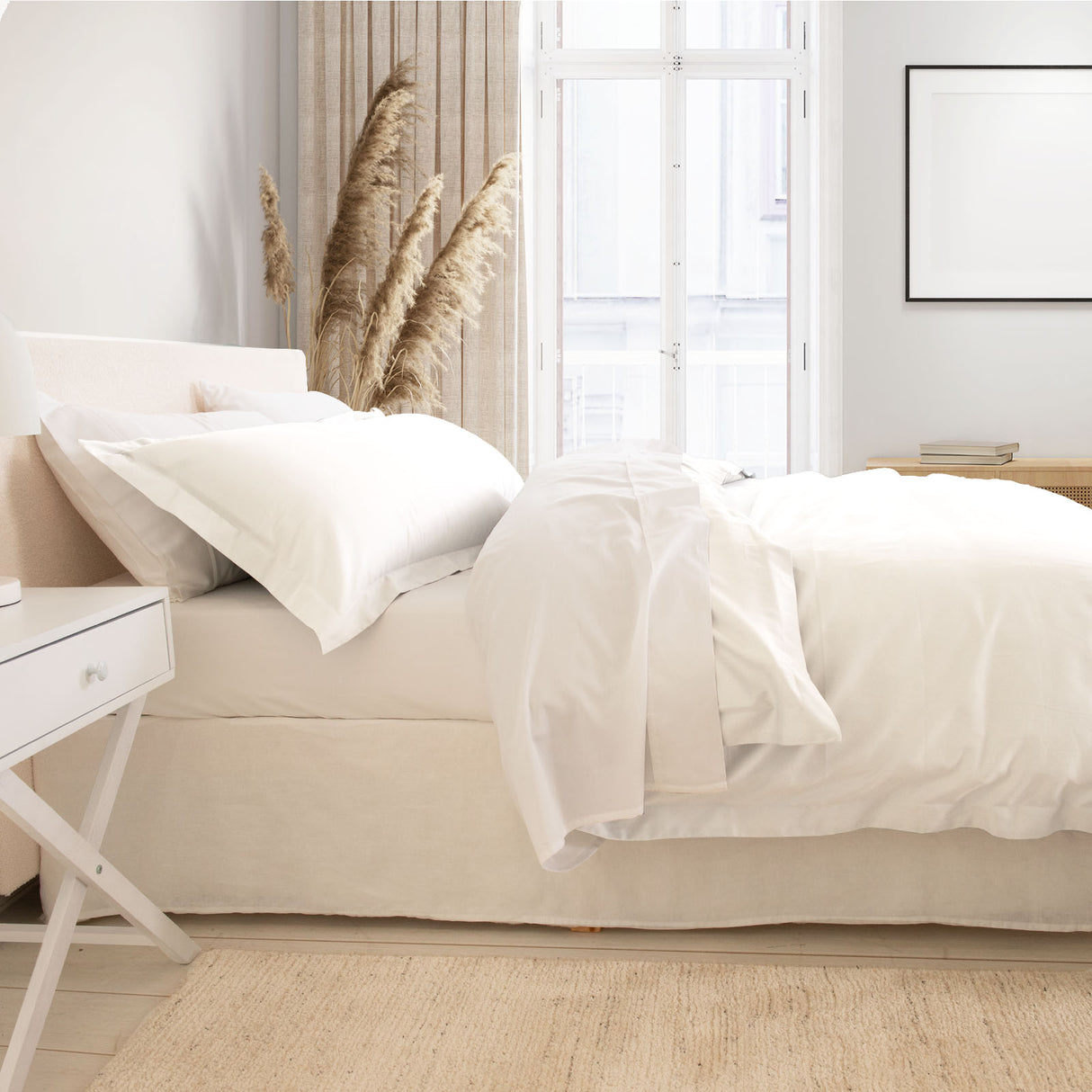 Royal Comfort - Balmain 1000TC Bamboo cotton Quilt Cover Sets (King) - White-1951134824026738690