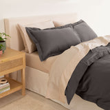 Royal Comfort - Balmain 1000TC Bamboo cotton Quilt Cover Sets (King) - Pewter-1951134824207093761