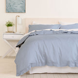 Royal Comfort - Balmain 1000TC Bamboo cotton Quilt Cover Sets (King) - Blue Fog - Close-Up Angle