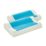 Royal Comfort - Gel Memory Foam Pillow Contour - Twin Pack - Low Angle