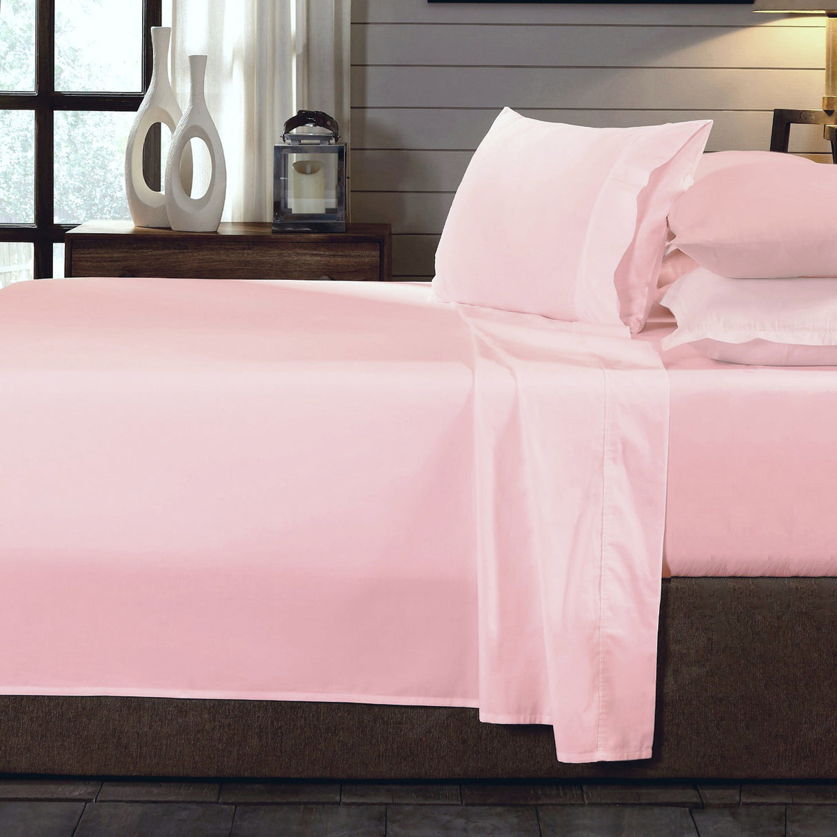 Royal Comfort - 250TC 100% Organic Cotton 4 Piece Sheet Set - Queen - Blush-1951134855962169344