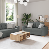 Sofa 3 pcs Dark Grey 221 x 80 x 80 cm Linen-blend fabric
