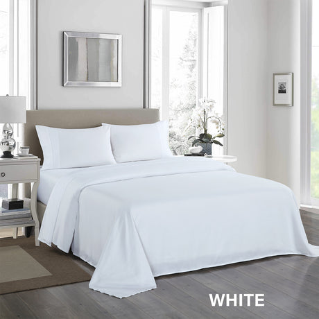 Royal Comfort 1200TC Ultrasoft 4 Piece Sheet Set - Double - White-1951134856884916229