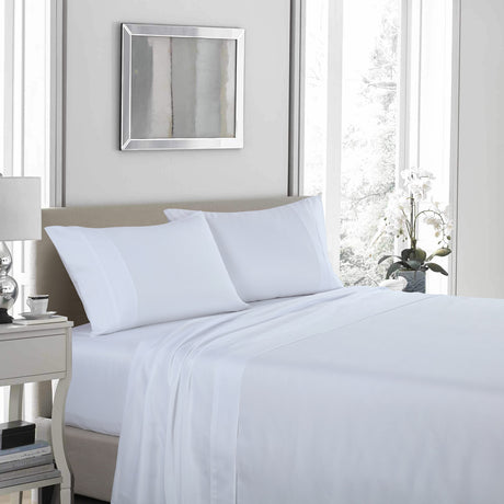 Royal Comfort 1200TC Ultrasoft 4 Piece Sheet Set - Queen - White-1951134857669251073