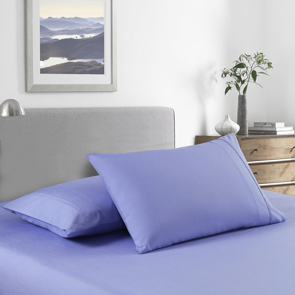 Royal Comfort Bamboo Cooling 2000TC Sheet Set - Queen-Mid Blue-1951134861284741121