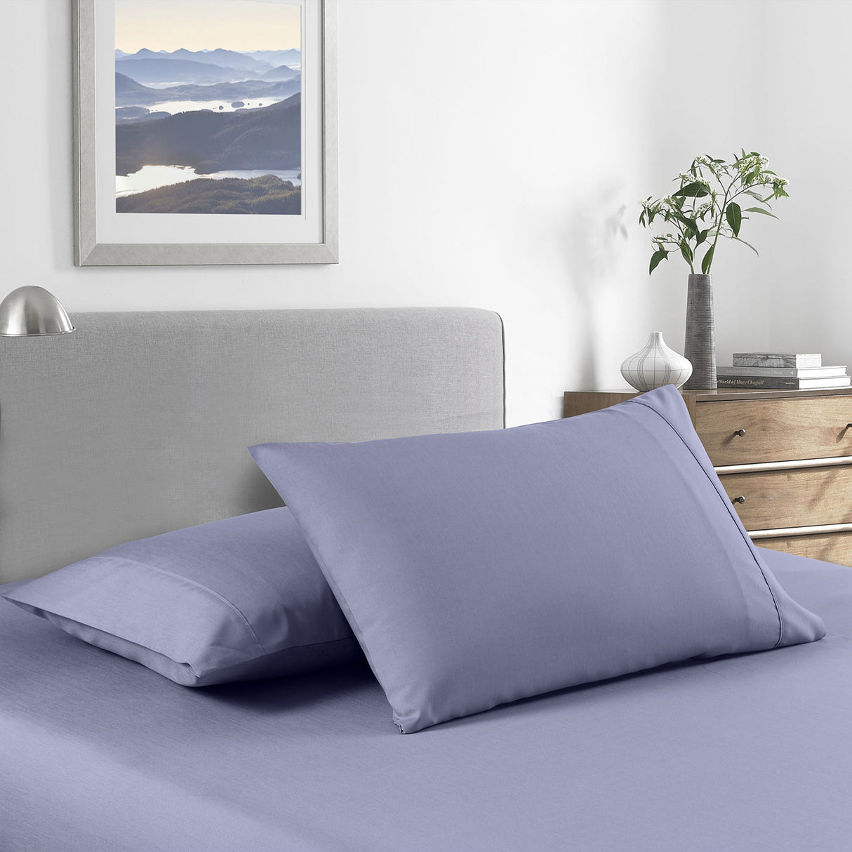 Royal Comfort Bamboo Cooling 2000TC Sheet Set - King-Lilac Grey-1951134862635307009
