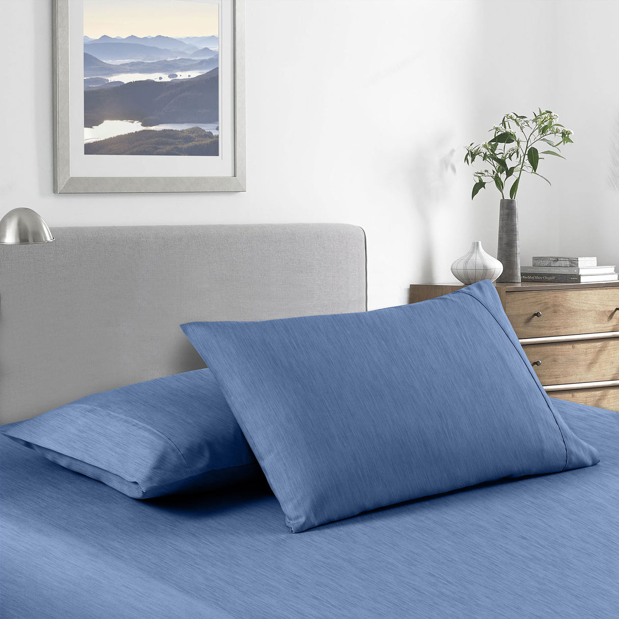 Royal Comfort Bamboo Cooling 2000TC Sheet Set - Single-Denim-1951134863620968449