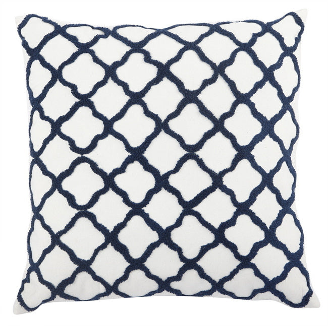 Quatrefoil Feather Cushion Moorish Embroidered 50x50cm 60% feather
