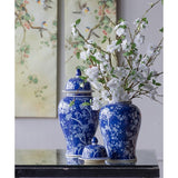 Cherry Blossom Ginger Jar 46cm. Delicate cherry blossom pattern - Front View