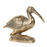 Crane kneeling Statue 18cm Lavish gold finish and subtle texture for a timelessly elegant look. - Front View